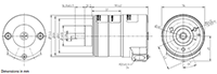 Dimensional Drawing for AX 73 - BiSS/SSI Bidirectional Serial Synchronous/Synchronous Serial Interface Series Absolute Encoder