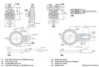 Dimensional Drawing for HSD37 Series Extreme Heavy-Duty Industrial Hollow Shaft Incremental Encoder