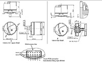 Dimensional Drawing for AD 25 Series Single/Multi-Turn Absolute Encoder