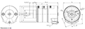 Dimensional Drawing for AX 73 - BiSS/SSI Bidirectional Serial Synchronous/Synchronous Serial Interface Series Absolute Encoder