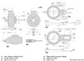 Dimensional Drawing for HSD38 Series Extreme Heavy-Duty Industrial Hollow Shaft Incremental Encoder