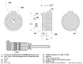 Dimensional Drawing for HSD44 Series Extreme Heavy-Duty Industrial Hollow Shaft Incremental Encoder