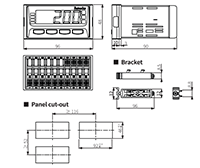Dimensional Drawing for 1-Channel Digital Temperature Indicator
