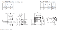 Dimensional Drawing for 101/103/301/309 Revolution or Stroke Mechanical Counter