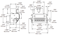 Dimensional Drawing for 1239 Series High Speed Counter