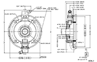 Dimensional Drawing for 1250 Series NexGen RIM Tach Bearingless Incremental Encoders