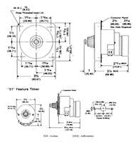 Dimensional Drawing for 191 Series Push-Button Reset Timer