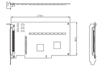 Dimensional Drawing for PMC-4B-PCI Series 4-Axis Board Type Motion Controller