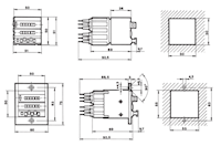 Dimensional Drawing for Type 446/447 Plug-in System Subtracting Preset Counter