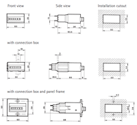 Dimensional Drawing for Types 464/468 Plug-in Totalizing Counter