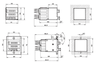 Dimensional Drawing for Type 486/487 Plug-in System Adding Preset Counter