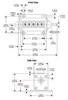 Dimensional Drawing for 7268 Series High Speed Non-Reset Counter