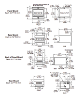 Dimensional Drawing for 7437/7438 Series Reset and Non-Reset Totalizer