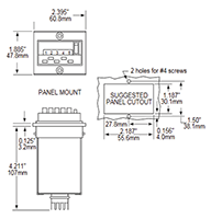 Dimensional Drawing for 7441 Series Electric Preset Counter