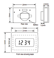 Dimensional Drawing for 7999F8-302 MicroMITE Series Totalizing Counter
