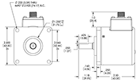 Dimensional Drawing for Model A25SB Absolute Shaft Encoder