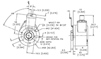 Dimensional Drawing for Model A58HB Absolute Hollow Bore Encoder