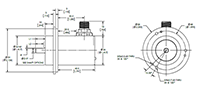Dimensional Drawing for Model A58SB Absolute Shaft Encoder