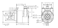 Dimensional Drawing for Model A58SE Ethernet Absolute Encoder