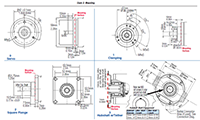 Dimensional Drawing for AI25 Interbus Series Absolute Encoder