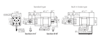Dimensional Drawing for AK-G/AK-R Built-in Gear/Rotary Actuator Type 5-Phase Stepper Motor