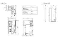 Dimensional Drawing for ARIO Series Slim Remote Input/Output (I/O) Modules