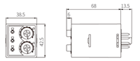 Dimensional Drawing for ATS8W/ATS11W Series Twin Analog Timer