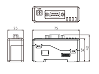 Dimensional Drawing for BD-C Series Laser Displacement Sensor Communication Converters
