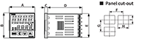 Dimension Drawing for TCN Series Dual Display Proportional-Integral-Derivative (PID) Temperature Controller