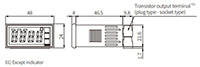 Dimensional Drawing for M4NN Series 4-Digit Multi Panel Meters