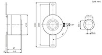 Dimensional Drawing for E100H Series 100 Millimeter (mm) Diameter Hollow Shaft Type Incremental Rotary Encoders