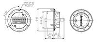 Dimensional Drawing for ENH Series Manual Handle Type Pulse Generators