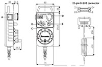 Dimensional Drawing for ENHP Series Portable Manual Handle Type Pulse Generators