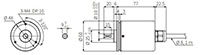 Dimensional Drawing for ENP Series 60 Millimeter (mm) Diameter Optical Absolute Single-Turn Rotary Encoders