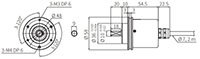 Dimensional Drawing for EP58 Series 58 Millimeter (mm) Diameter Optical Absolute Single-Turn Rotary Encoders
