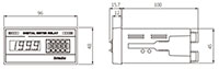 Dimensional Drawing for M4W Series Indicator/Thumbwheel Switch Panel Meters