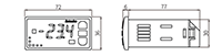 Dimensional Drawing for TC3YF Series Refrigeration Temperature Controller