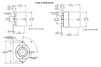 Dimensional Drawing for E14H Series Light Duty Miniature Encoder