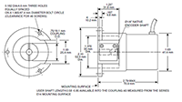 Dimensional Drawing for E14IC Series Light Duty Miniature Encoder