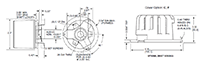 Dimensional Drawing for H20 Series Hub shaft Shafted Incremental Encoder