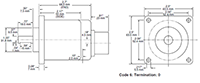 Dimensional Drawing for HA26 Series Integral Coupling Incremental Encoder