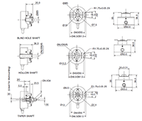 Dimensional Drawing for HC20 Series Incremental Encoders for Stepper and Small Servo Motors