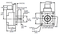 Dimensional Drawing for HD25 Series Hazardous Duty Encoder