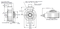 Dimensional Drawing for HSD38 Series Harsh Duty Optical Incremental Encoder