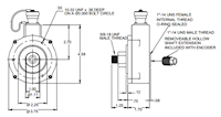 Dimensional Drawing for ISW38 Series Hazardous Duty Encoder