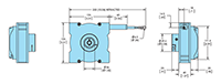 Dimensional Drawing for Model LCX135 Draw Wire Encoder