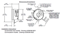 Dimensional Drawing for M15 Series Incremental Encoder for Stepper and Small Servo Motors
