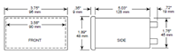 Dimensional Drawing for MSJR5 Digital Speed Motion Controller with Analog Trim Input