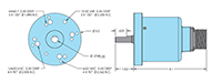Dimensional Drawing for Model DR857 Direct Replacement Encoder for AMS Controls Incremental Optical Encoder