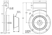Dimensional Drawing for R45 Series Heavy-Duty Bearingless Ring Kits